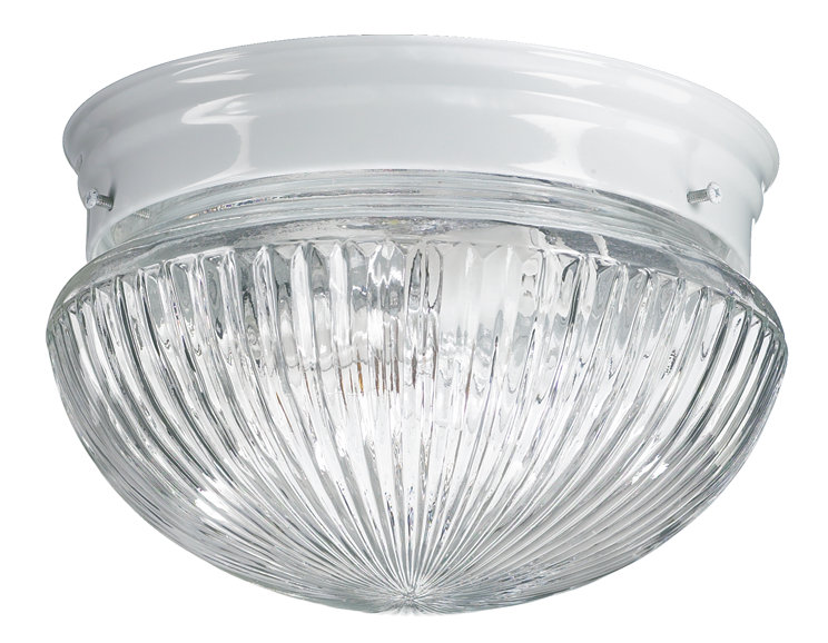 Lujan Glass Flush Mount, 5" H x 7.5" W, White
