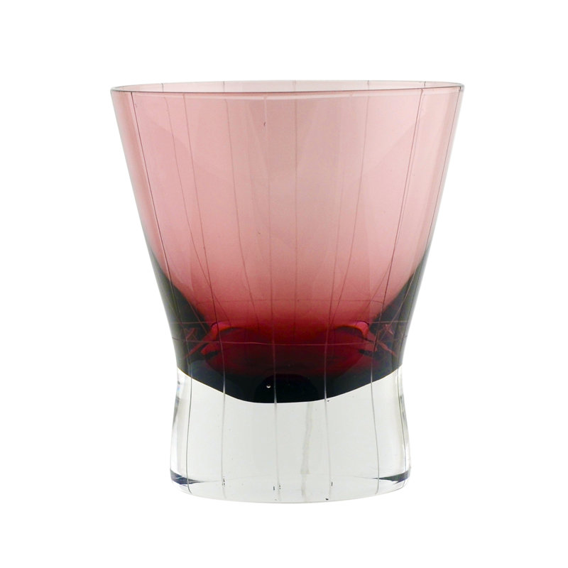 Plum Etched Glass Set of 6 Dishwasher Safe Whiskey Glasses