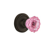 Classic Rosette with Crystal Pink Door Knob