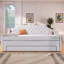 Lit de jour rembourré avec ceinture à DEL, lit gigogne et trois tiroirs pour une vie moderne et fonctionnelle (matelas non inclus)-1631611597