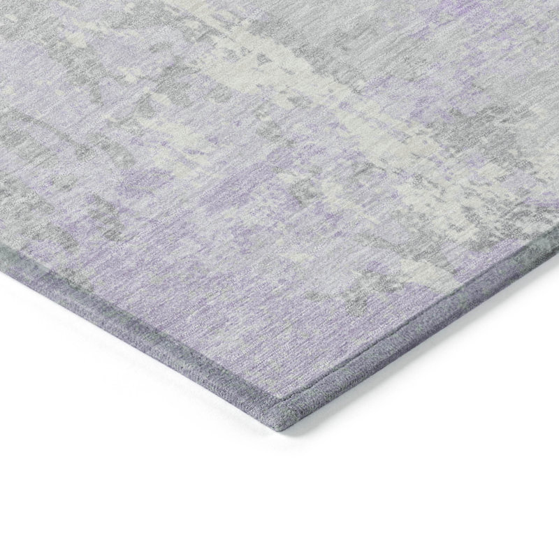 Tapis lavande lavable à la machine intérieur / extérieur Xhevrie, Tapis de couloir 2 pi 3 po x 7 pi 6 po
