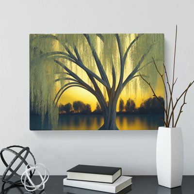 Dramatic Weeping Willow Tree - Wrapped Canvas