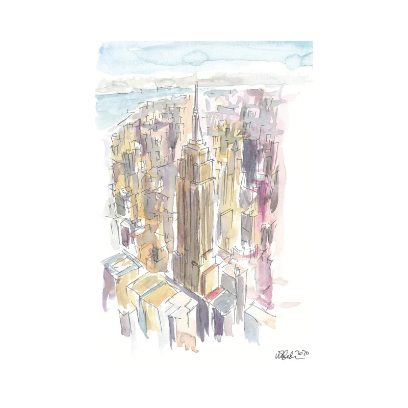 Midtown Manhattan Skyscraper Scene New York City by Markus & Martina Bleichner - Wrapped Canvas Print