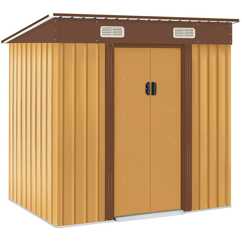 Couleur Abri de rangement en métal l 6 pi x P 4 pi, Jaune