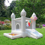 9' x 9'  Oxford White Bounce House with Slide and Air Blower