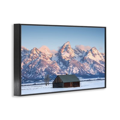 Cabin In The Glowing Tetons Framed Giclee, design by Jared Kreiss