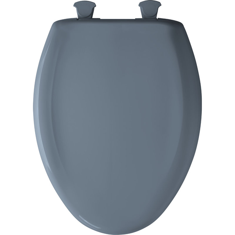 Siège de toilette allongé en plastique, Bleu régence