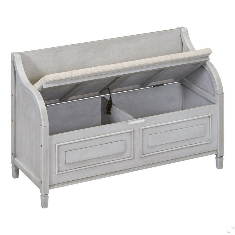 Rustic Style Solid Wood Entryway Multifunctional Storage Bench With Safety Hinge, Gray