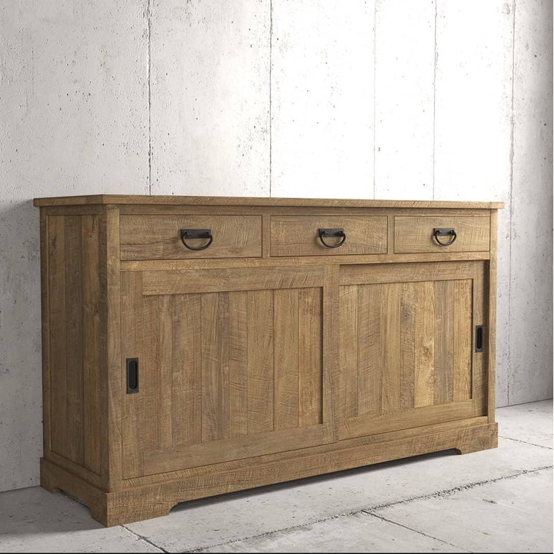 Buffet en bois massif 65,5 po