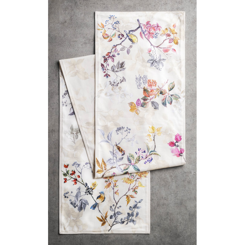 100% Cotton Christmas Table Runner, Beige, 72" x 14.5"