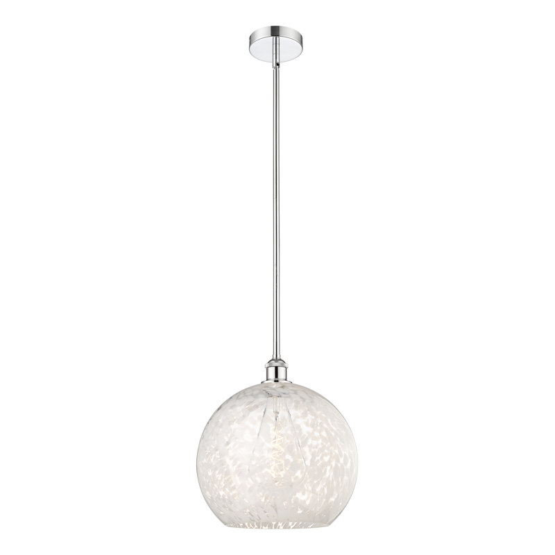 Luminaire suspendu 1 lumière Ivana, Chrome poli, H 16,13 po x l 13,75 po x P 13,75 po