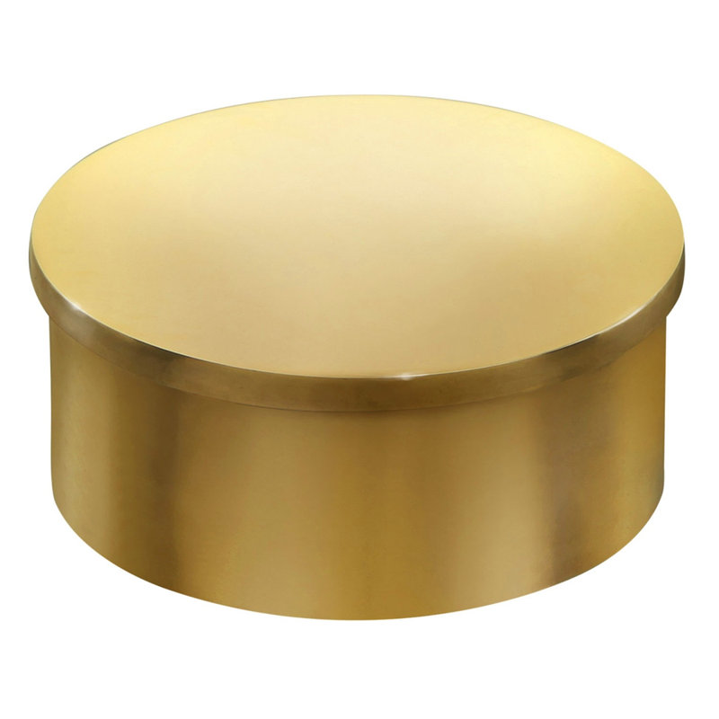Flush End Cap 2 inch, Polished Brass