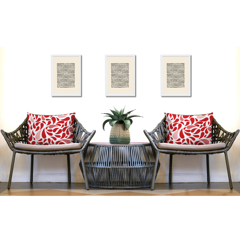 Paisley Outdoor Reversible Throw Pillow, Red