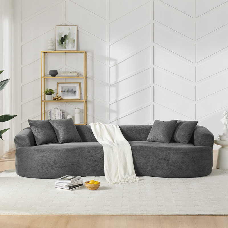 Canapé modulaire rembourré Bonana Hana de 113 po, aucun assemblage requis, Gris foncé
