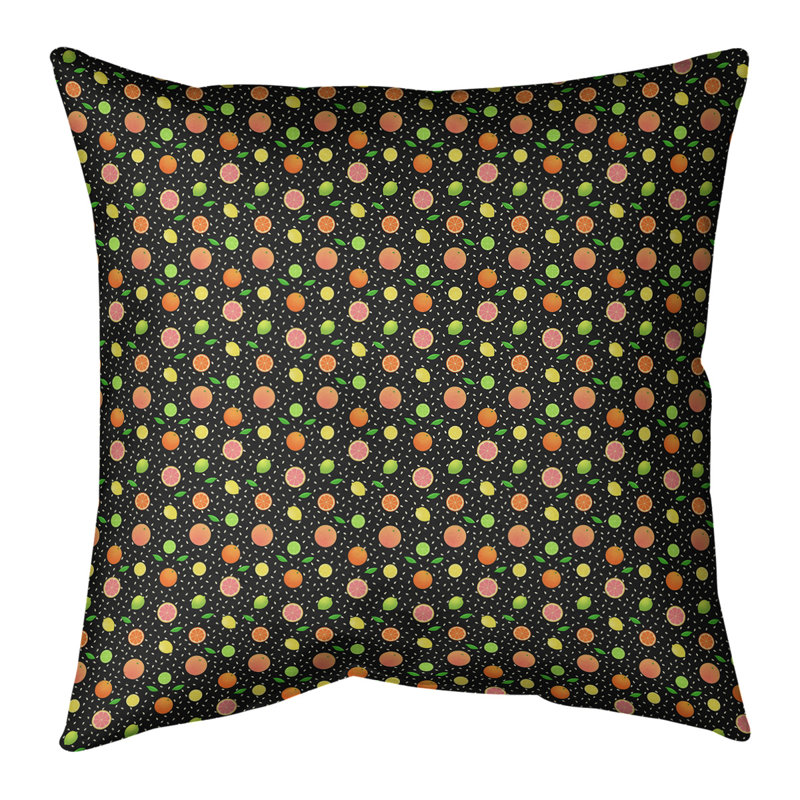 Oreiller Katelyn Elizabeth, 14 po x 14 po, Polyester / Bourre en polyester, Noir