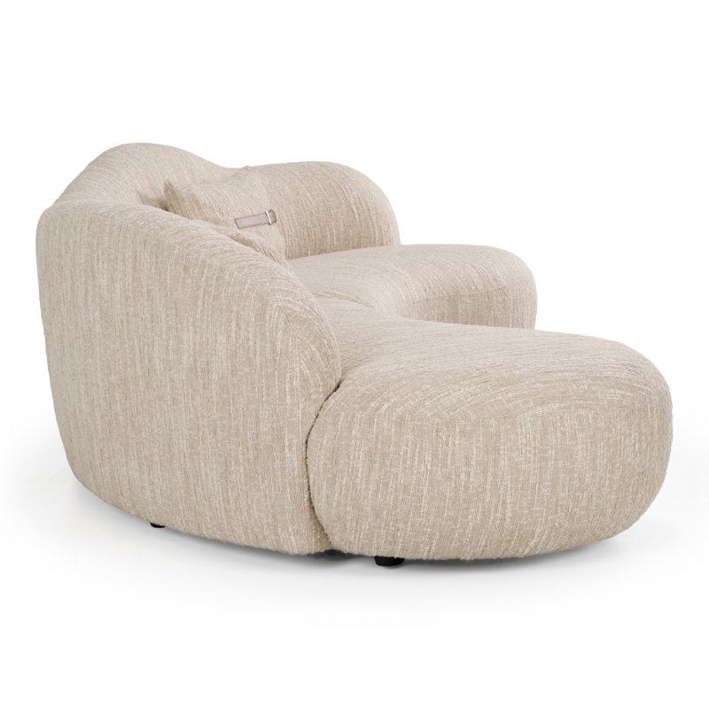 Canapé modulaire incurvé en tissu beige Spiro