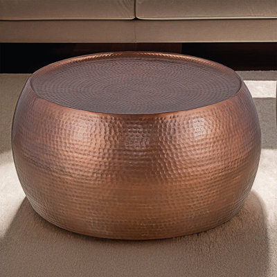 Table basse ronde contemporaine en aluminium