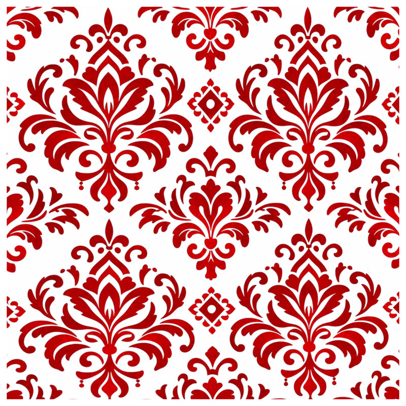 Red Damask Pattern Blankets, 60in W x 80in H