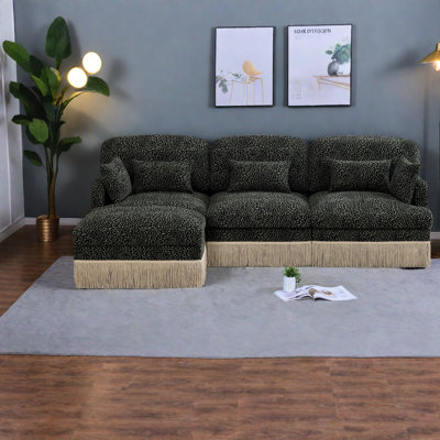 Canapés profonds, style moderne léopard modulaire chenille pour la maison de salon
