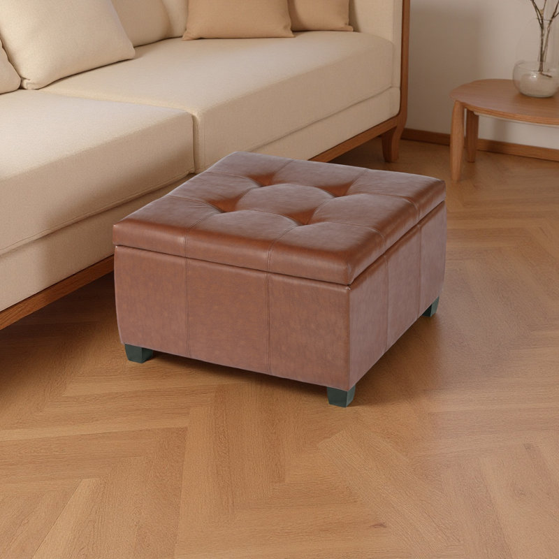 OTTOMAN DE RANGEMENT solide et moderne, Brown