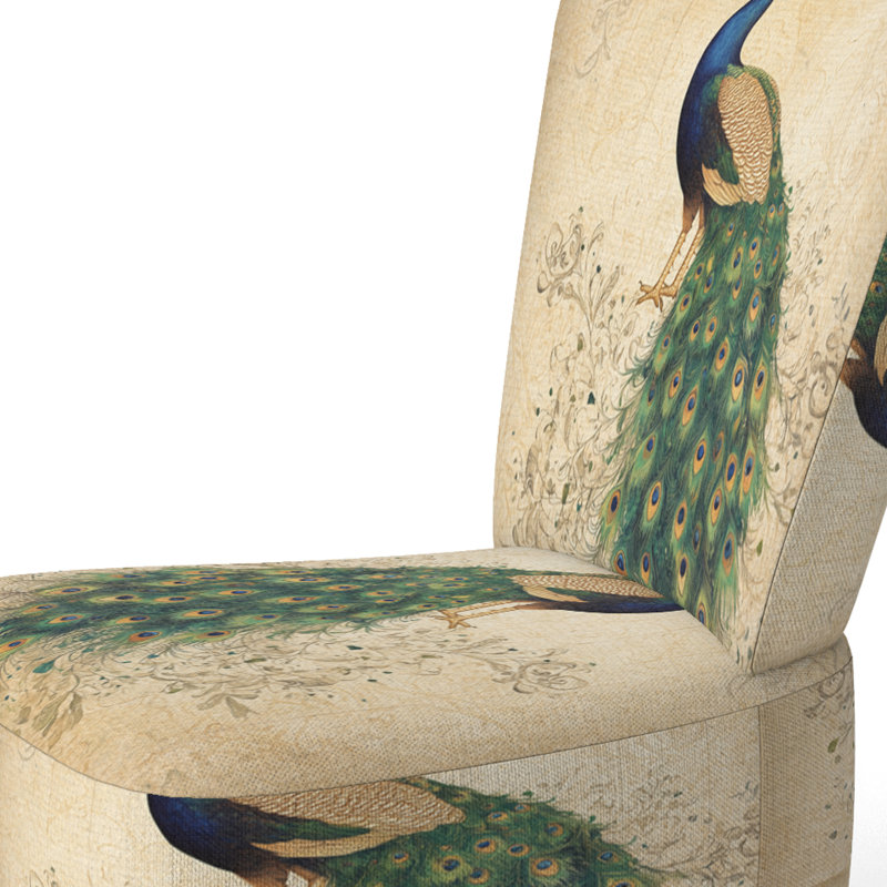 Chaise d'appoint Peacock - Chaise d'appoint Aristocratic Peacock Portrait, Side Chair Armless