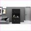 Armoire de rangement 71 po avec comptoir à micro-ondes, tablettes réglables - noir | Panneau de fibres à densité moyenne E1 | Peinture UV