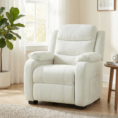 Power Recliner Chair with Massage, Recliner with Quiet Motor, Beige
