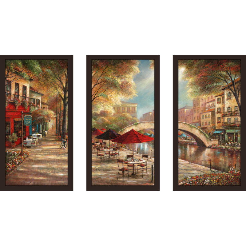 «Riverwalk Charm II», reproduction de peinture à l'huile à multiples images, L 52,5 po x H 33,5 po x P 1 po