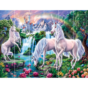 6 Piece Unicorn Paradise 3m x 2.4m Wall Mural