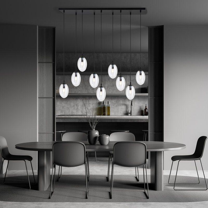 Englewood 9 - Light Black Pendant, Clear