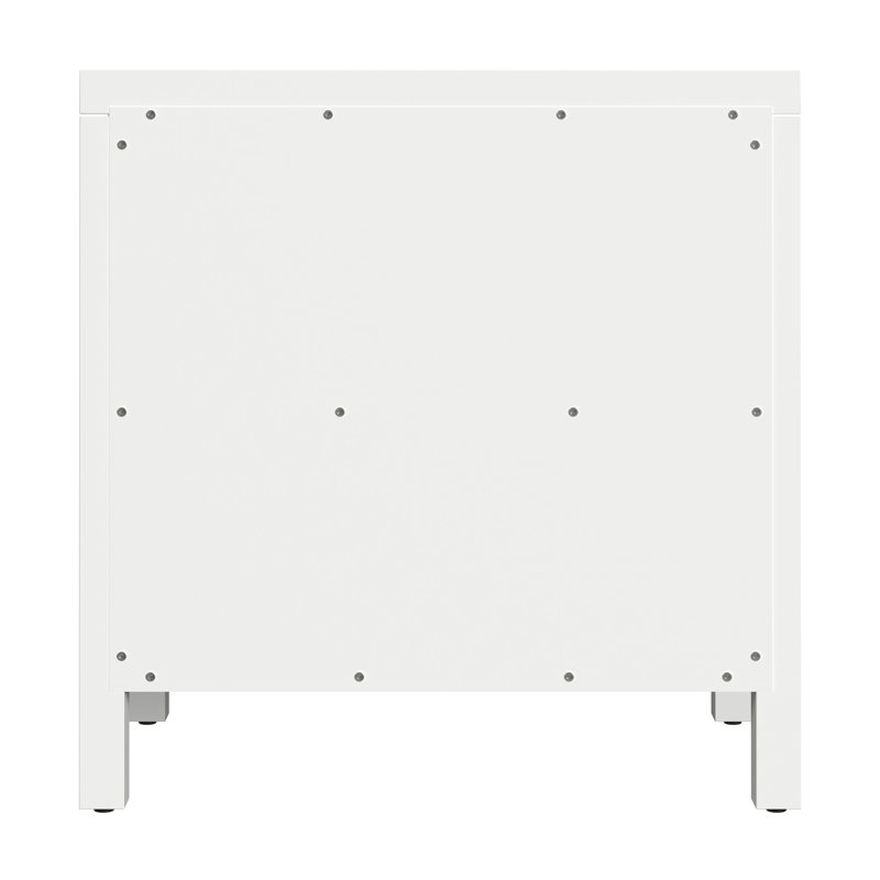 Nora 25 in. W Rectangular Wood 3 Drawer Nightstand, Smooth White