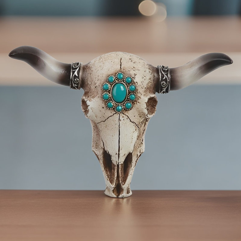 7.25"W Buffalo Skull Wall Decor