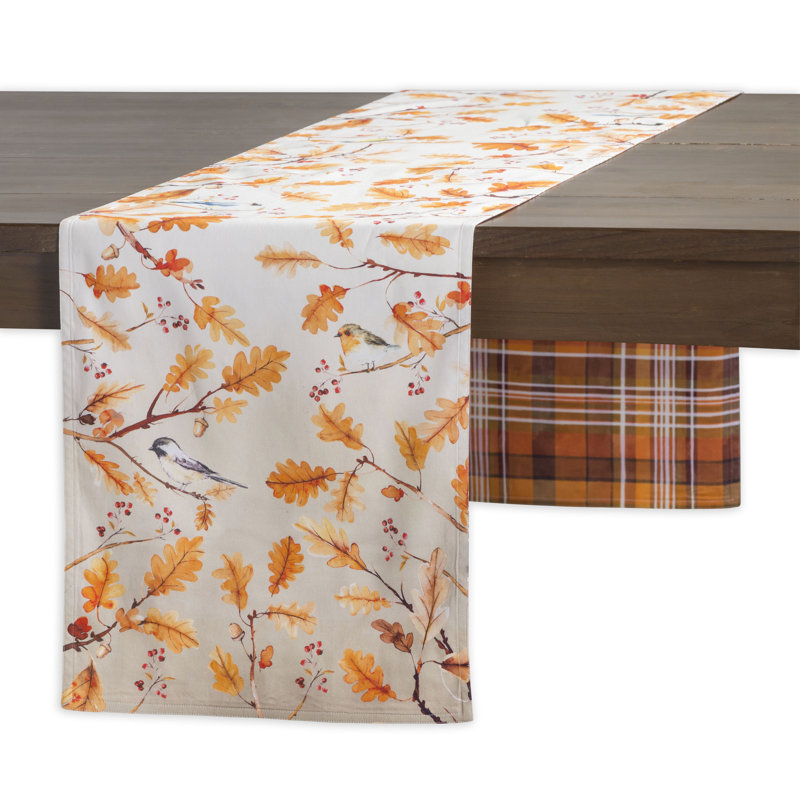 Floral 100% Cotton Table Runner, 72" L x 14.5" W