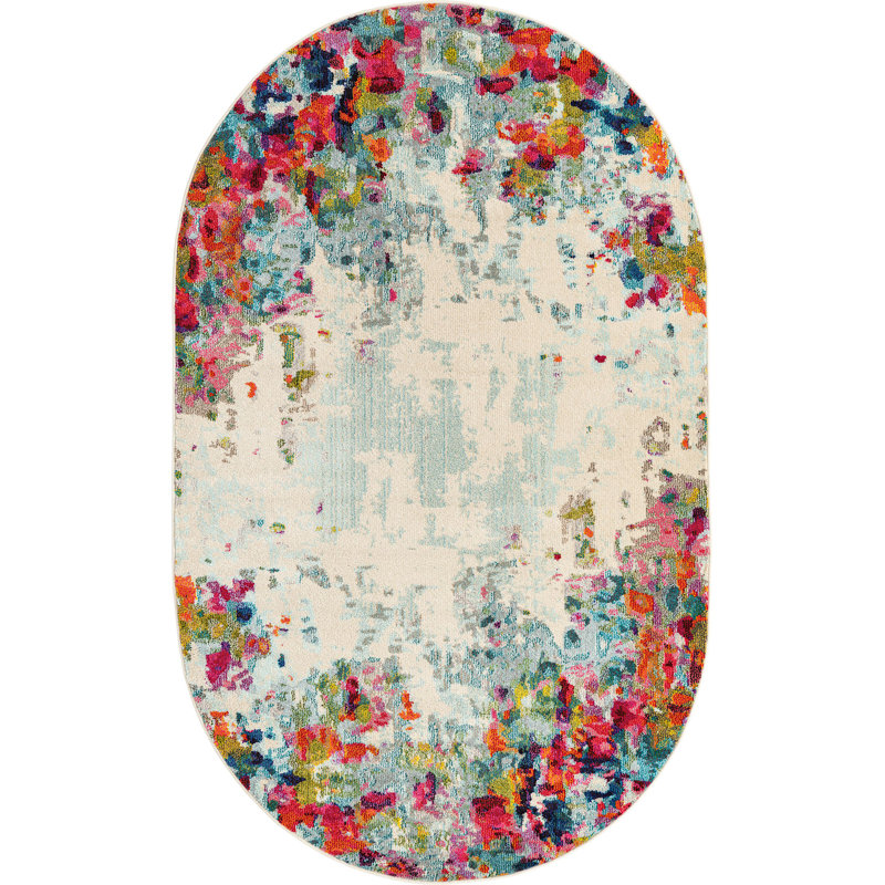 Patrocinia Ikat Indoor Rug, Oval 5' x 8'