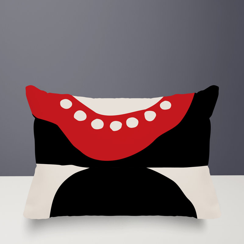 Coussin lombaire réversible intérieur / extérieur Sofi Minimalist, H 14 po x l 20 po, Rouge