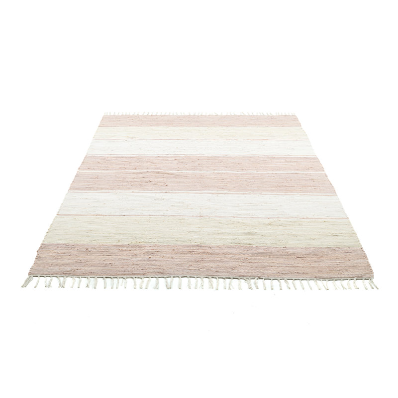 Leonhardt Striped Cotton Hand Woven Area Rug, Rectangle 160 x 230cm