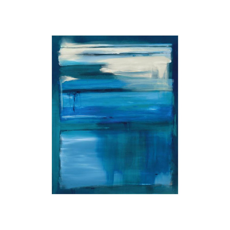 «Piercing Blue» par Sara Brown - Impression sur toile, Image au pinceau gel, H 45 po x l 36 po x P 1,5 po