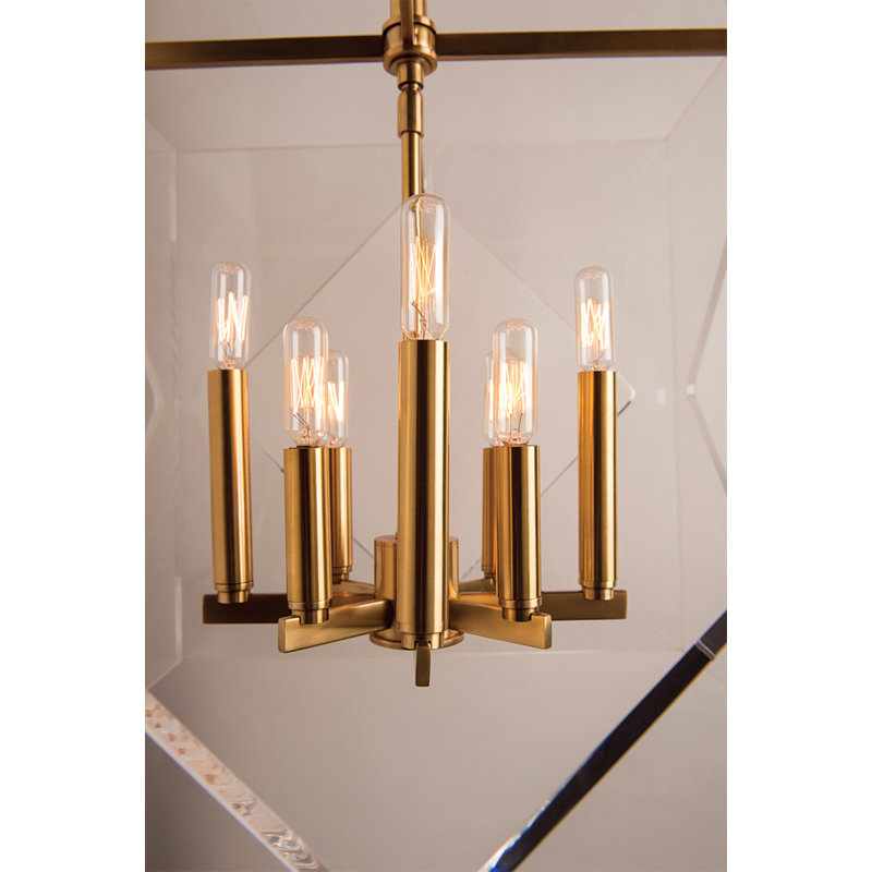 Travis 8 - Light Pendant, 21.5" H x 16" W x 16" D, Aged Brass