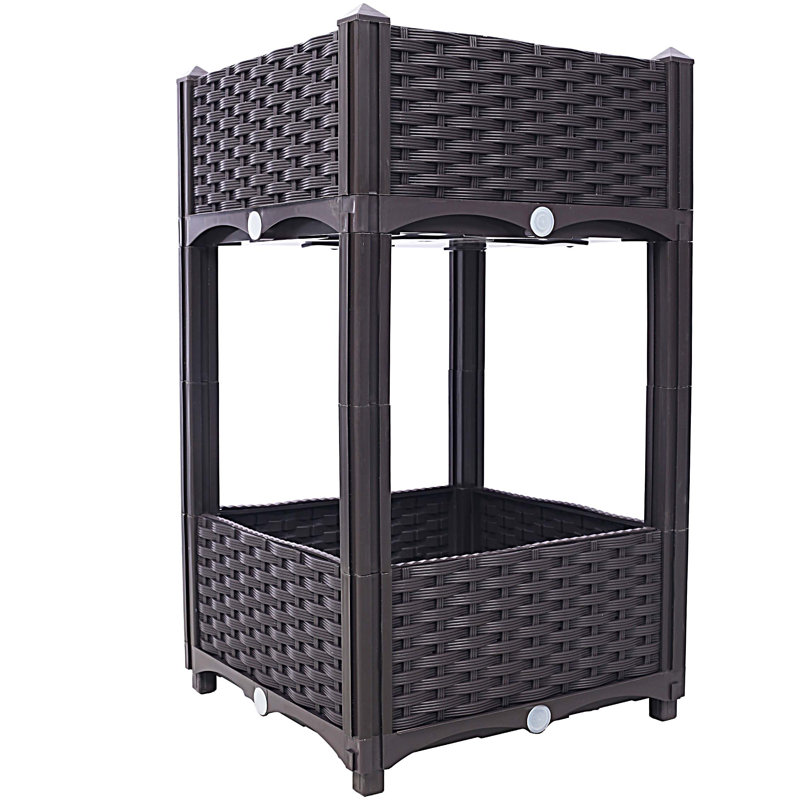 Planter Raised Beds - Elevated Planter Garden Box With Drainage Plug Raised Garden Beds For Vegetable/Flower/Herb Outdoor Standing Planter Beds Gardening Kit