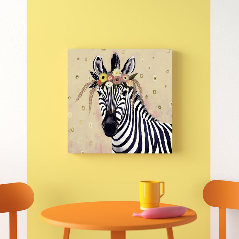 Klimt Zebra II 1 Piece Wrapped Canvas Painting, 51cm H x 51cm W