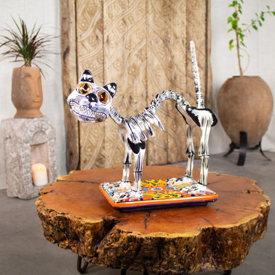 Sculpture de chat Dia De Muertos