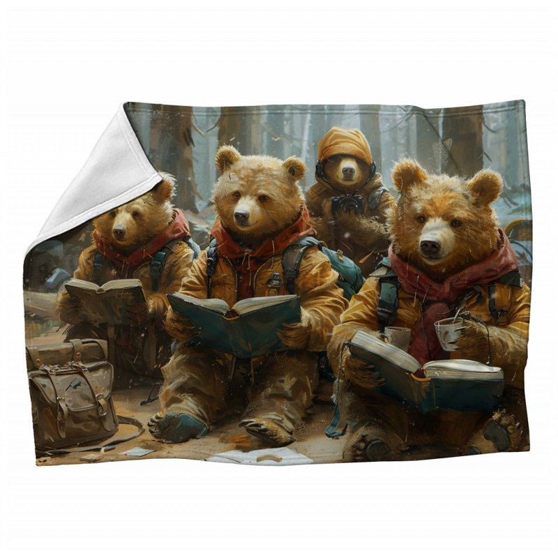 Jeté en laine polaire Bears, Jeté