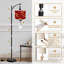  Lampe sur pied Arc moderne rouge doré marron texture marbre doré Veines dorées Grande lampe sur pied moderne Abat-jour réglable en lin à 3 températures de couleur