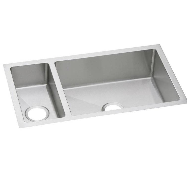 Crosstown 16 Gauge 32" L x 18" W Double Basin Undermount Kitchen Sink