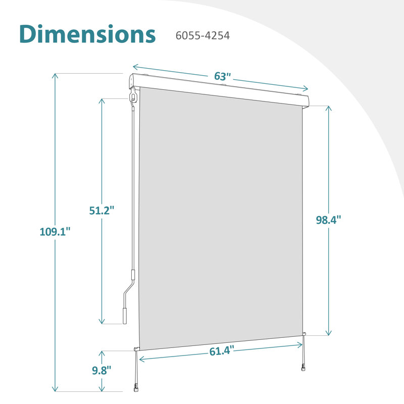 Auvent rétractable pour l'extérieur Samaris, Gris, L 63 po x P 3,1 po