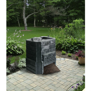 94 Gallons Plastic Odor Resistant Outdoor Stationary Composter with Latching Lid