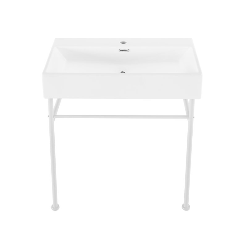 Claire 30" White Ceramic Wall-Mount Console Sink