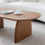 Table basse de salon, ovale brun classique avec placage en bois massif, 47,24 pouces