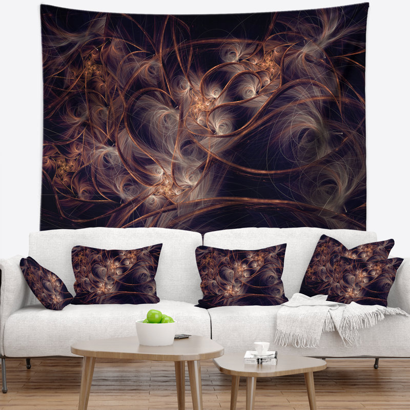 Tapisserie fleur d’art numérique floral, H 32 po x l 39 po