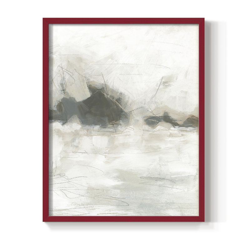 Horizon Break I, reproduction encadrée - bois massif, H 10 po x l 8 po, Rouge